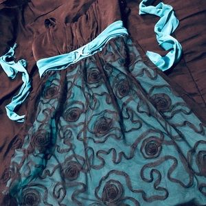 Black and dark teal dress